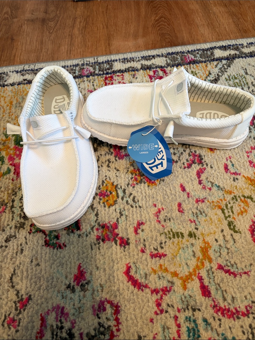 Hey Dude Men’s White Wally Slip-On Shoes (Wide)